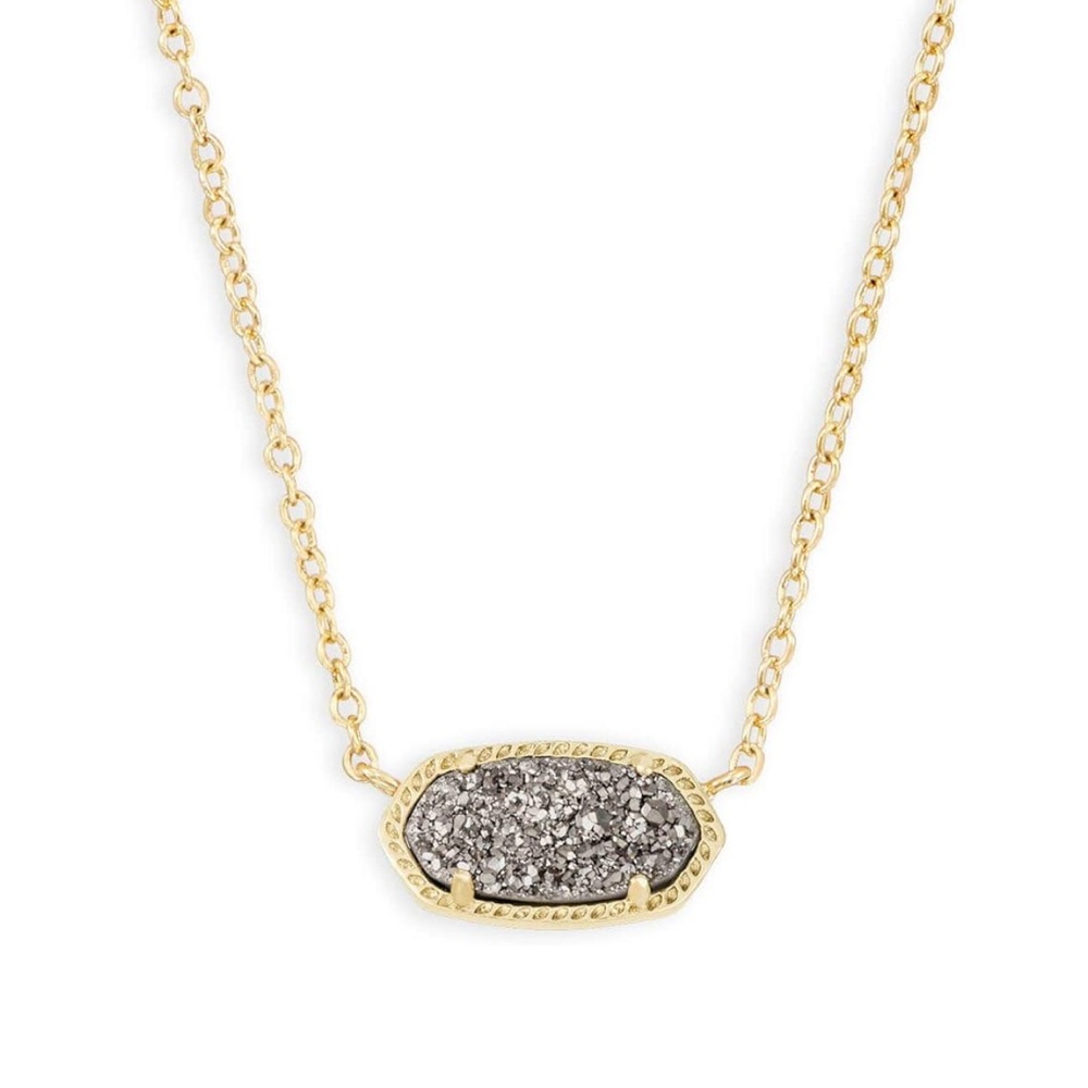 Kendra Scott Elisa Pendant Necklace in Gold & Platinum Drusy